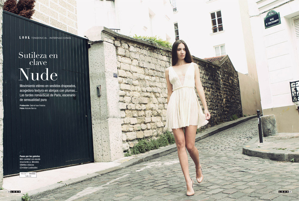 Iryna Matieva se promenant à Paris pour un éditorial de mode par photographe professionnel Antonio Barros