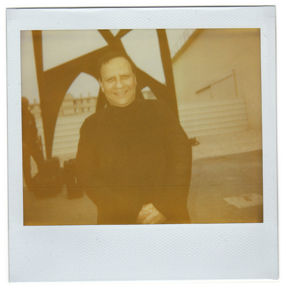 Polaroid portrait of fashion designer Azzedine Alaia by fashion photographer Antonio Barros