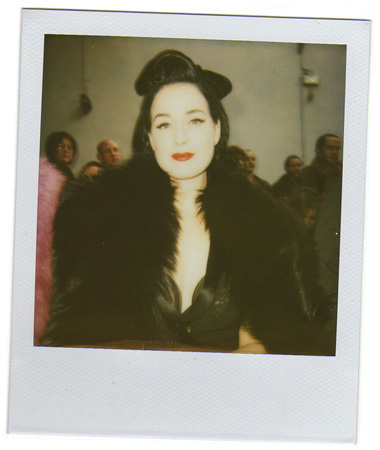 Polaroid picture of American vedette, burlesque dancer Dita Von Teese by fashion photographer Antonio Barros
