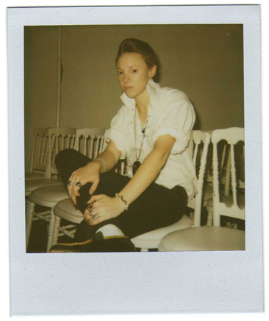 Polaroid picture of English singer Elly Jackson by fashion photographer Antonio Barros